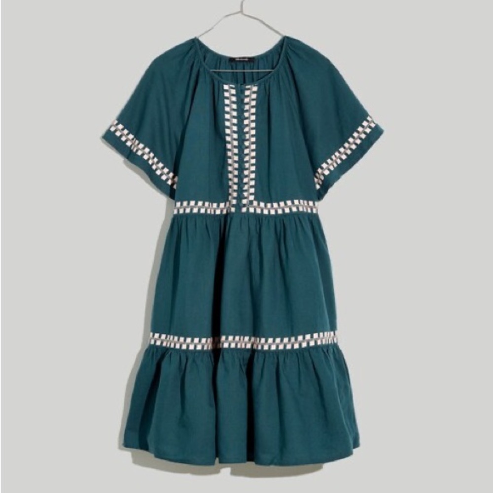 Madewell Embroidered Linen-Blend Flutter-Sleeve
Mini Dress Women’s XSmall